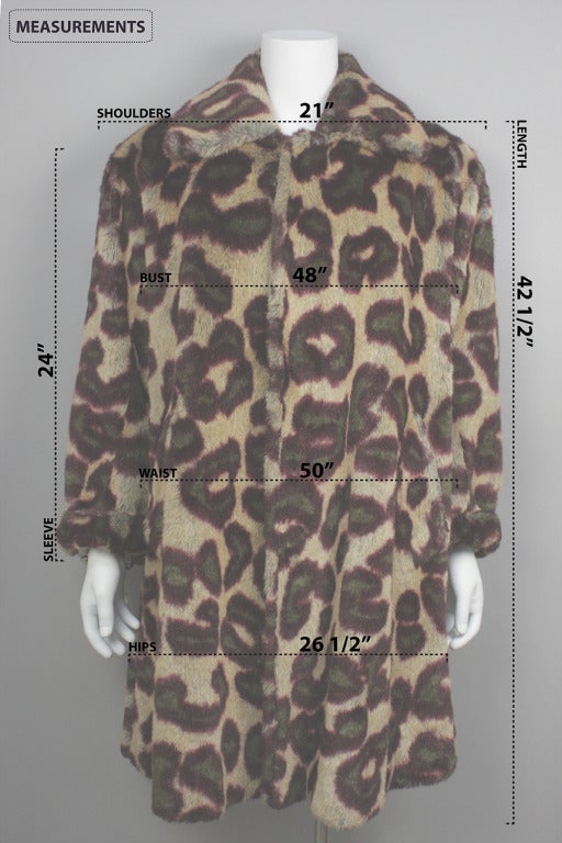 1990s Vivienne Westwood Men's Leopard Print Faux Fur Coat For Sale 1