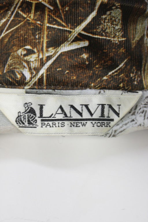 Women's 1970s Lanvin Camouflage Bird Print Button Down