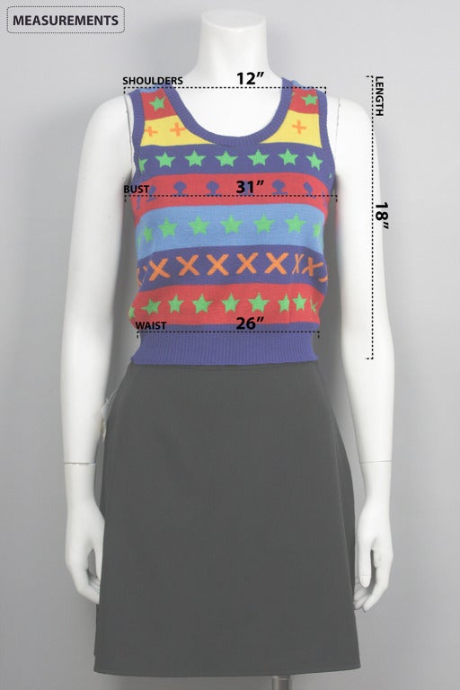 1980s Kenzo Jap Geometric Print Sweater Vest 1