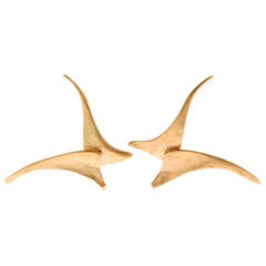 Ed Wiener Modernist Gold Earrings