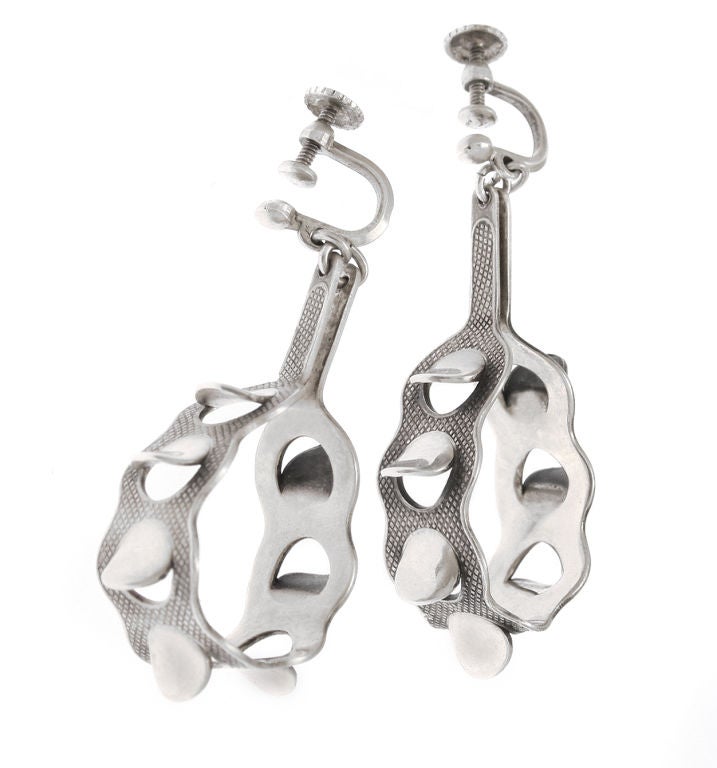 Women's Kittelsen for Tostrup Modernist Sterling Earrings For Sale