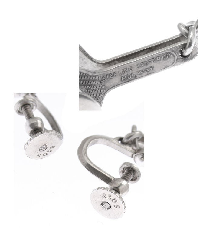 Kittelsen for Tostrup Modernist Sterling Earrings For Sale 1