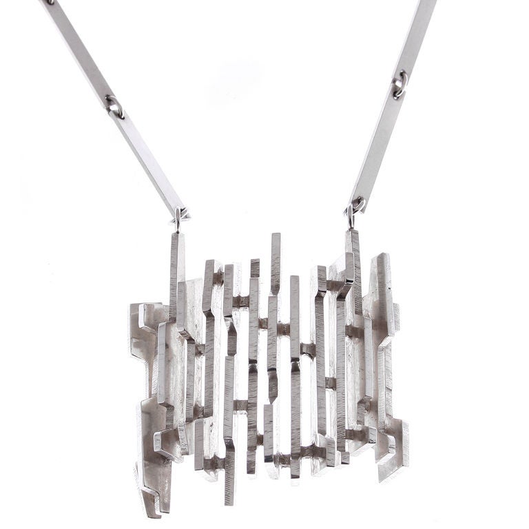 Rey Urban Modernist Scandinavian Sterling Necklace For Sale