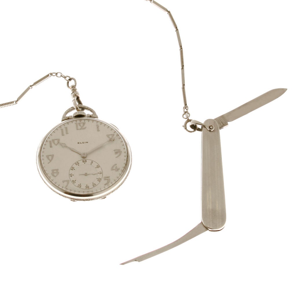 elgin pocket watch with knife