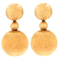 Mod Textured Gold Ball Earrings