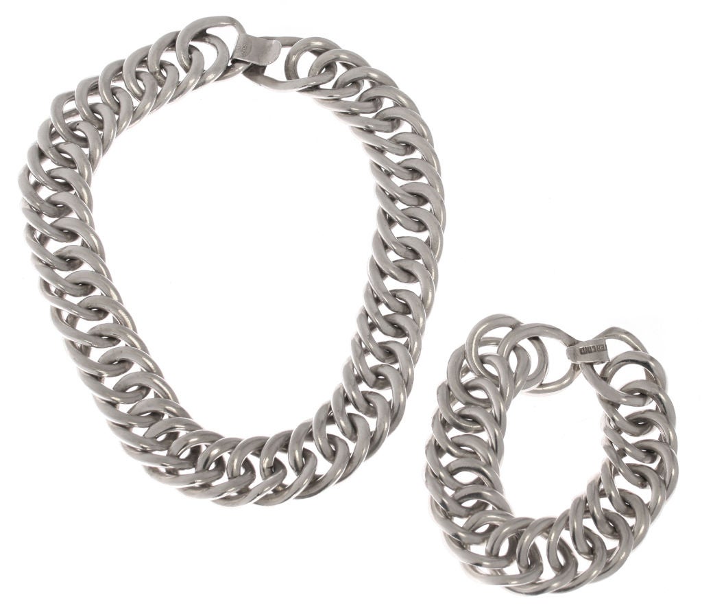 Women's William Spratling  Sterling Silver Necklace and Bracelet For Sale