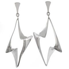 Ronald Pearson Sterling Silver Modernist Earrings