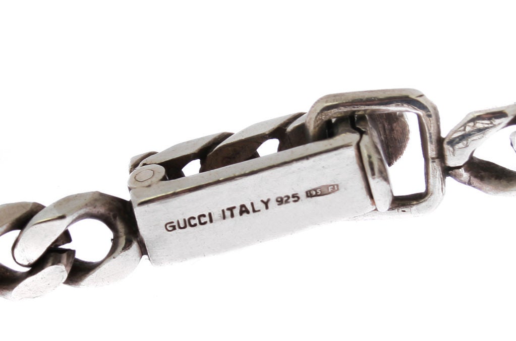 Gucci Sterling and Rosewood Bracelet For Sale at 1stDibs