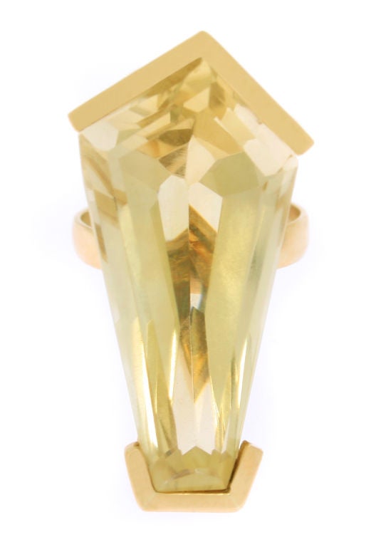 Mod 1960's Fun 14kt Gold and Citrine