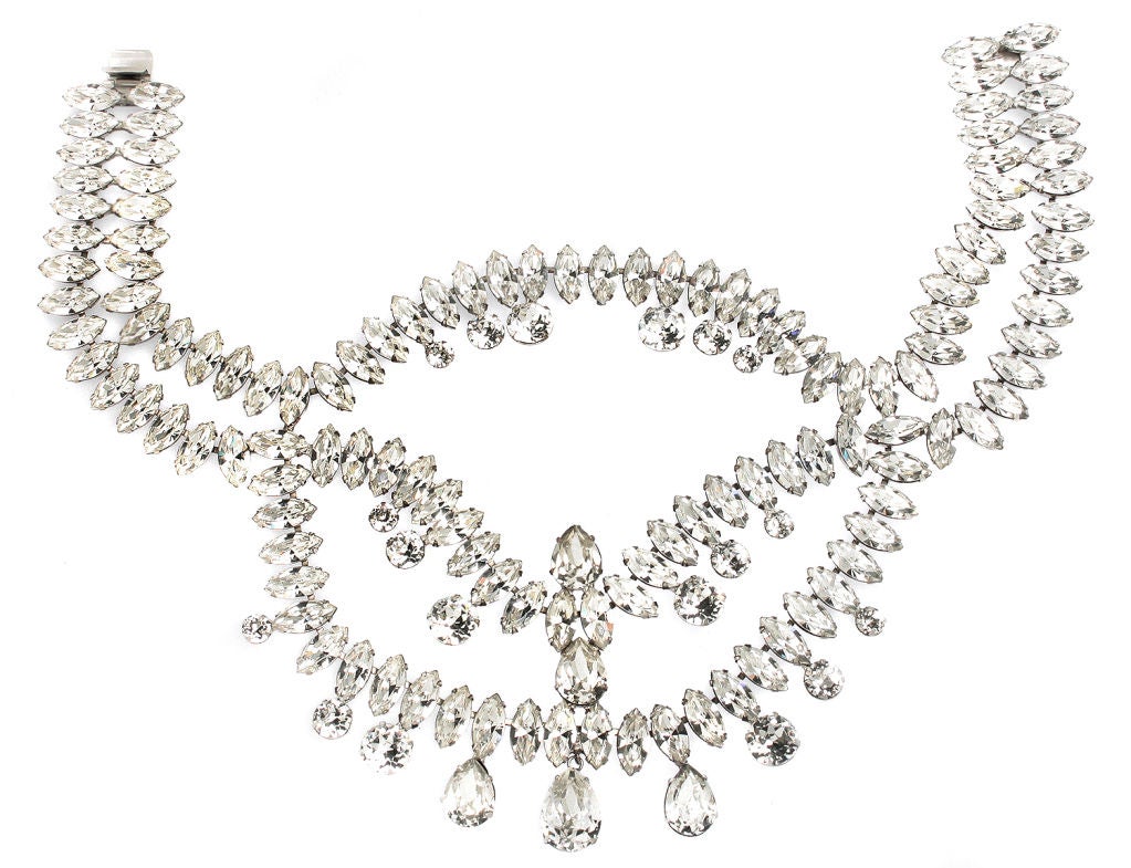 Stunning Mimi Di Niscemi Rhinestone Necklace In Excellent Condition In Chicago, IL