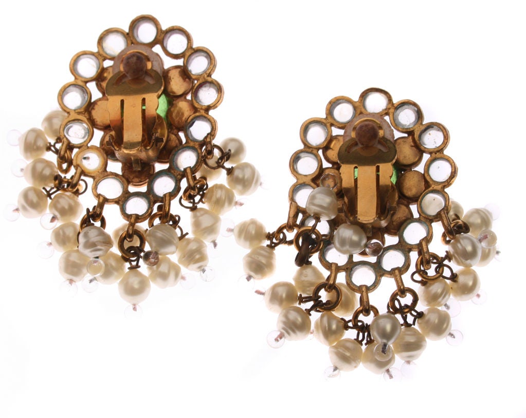 Women's Chanel Maison Gripoix Poured Glass and Pearl Earrings