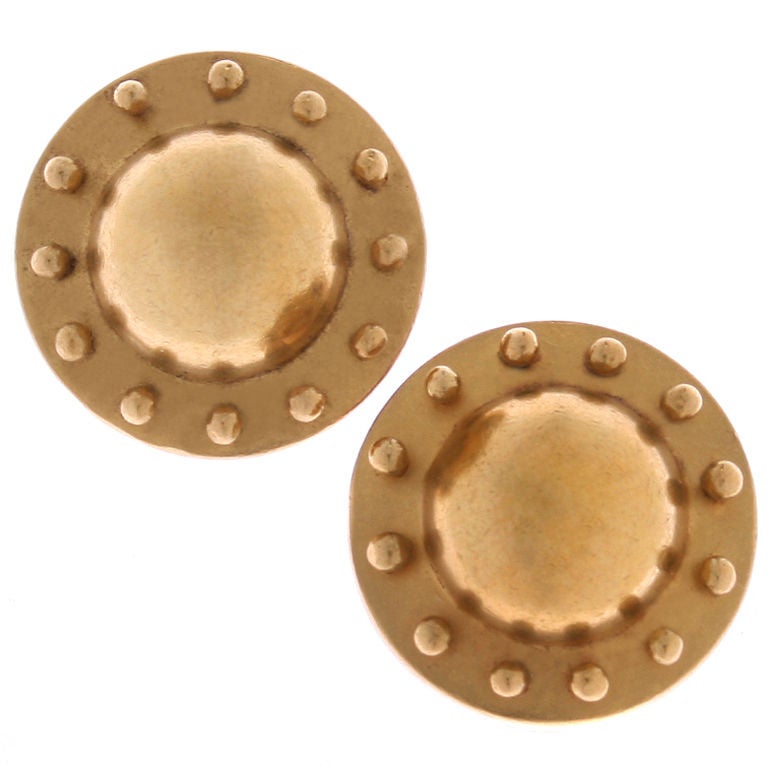 Yellow Gold Circular Earrings For Sale