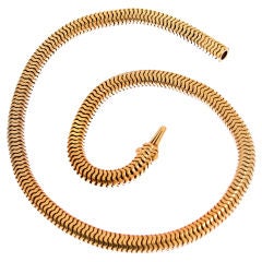 Art Deco  Gold  Snake Necklace