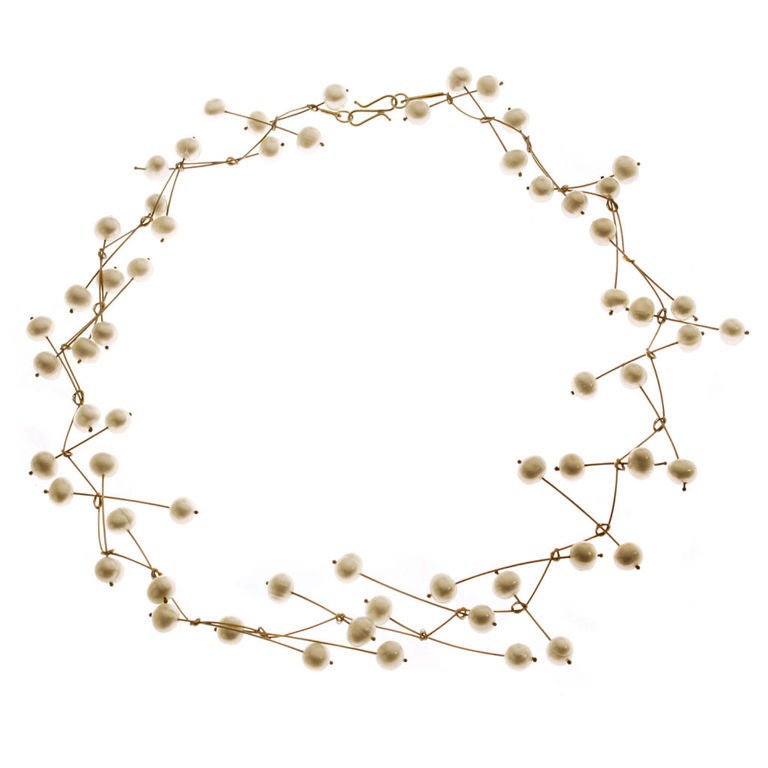 Pearl and Gold  Modern Necklace