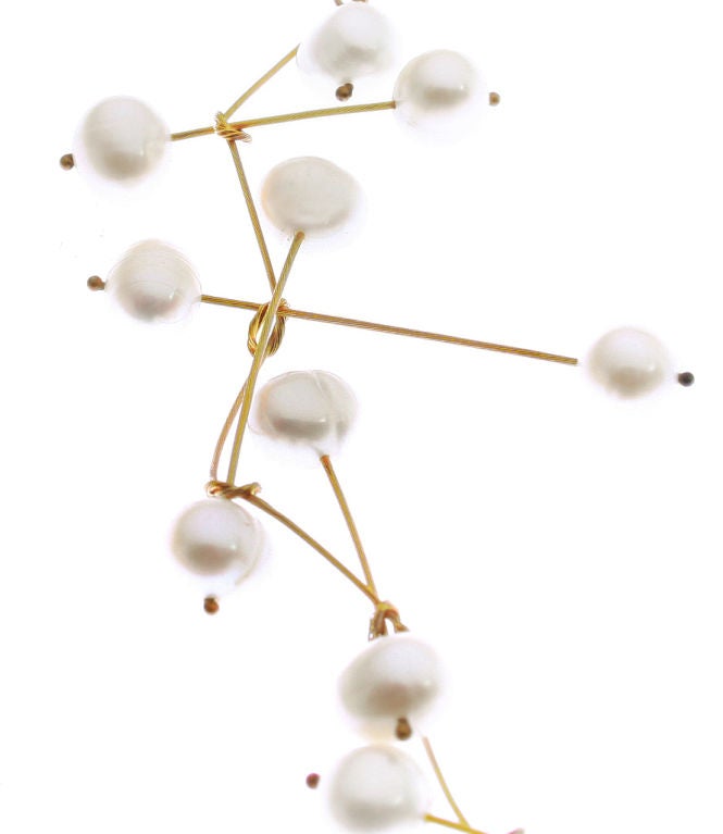 Women's Pearl and Gold  Modern Necklace