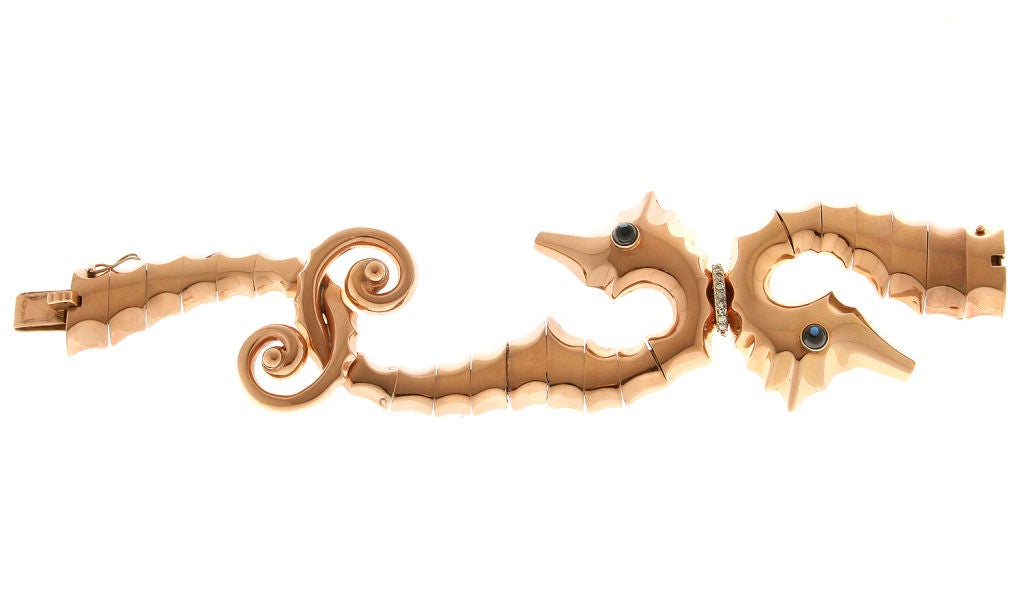 Art Deco  Bracelet with Sea Horse Motif For Sale 2