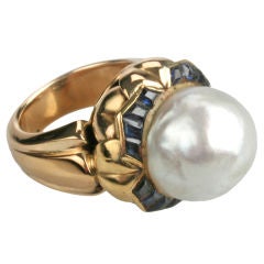 Retro Mabe Pearl Cocktail Ring