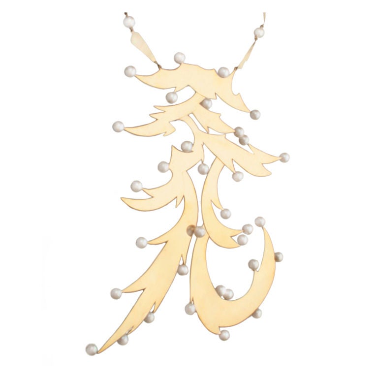A Spectacular Gold and Pearl Bibb Necklace by Barbara Anton For Sale