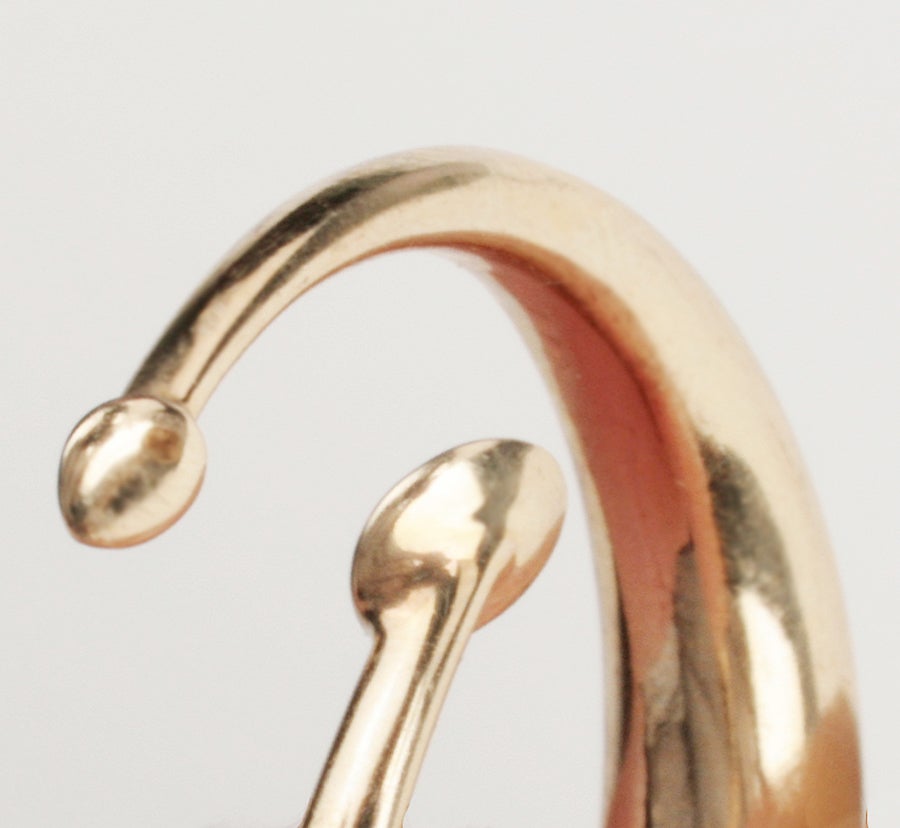 Women's Modernist  Gold Hoop  Earrings