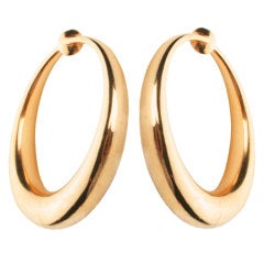 Modernist  Gold Hoop  Earrings