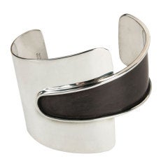 Ed Wiener Modernist Enameled Sterling Bracelet