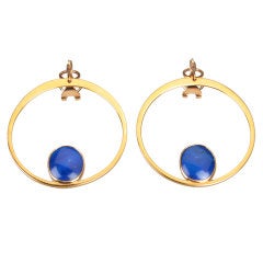 Dinh Van Lapis and Gold Earrings