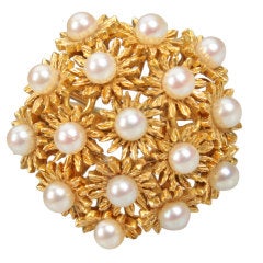 Gold and Pearl Floral Cluster Ring Gold and Pearl Floral Cluster Ring