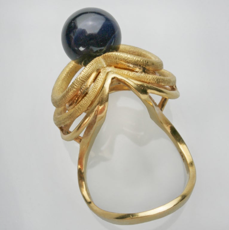 Women's Modernist Sodalite Gold Ring