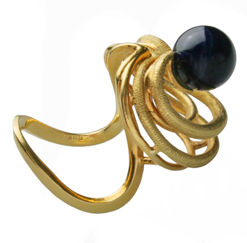 Modernist Sodalite Gold Ring 1