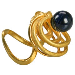 Modernist Sodalite Gold Ring