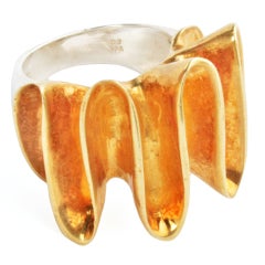 Modernist Sculptural Undulating Wave Ring Vintage Modernist Sculptural Undulating Wave Ring