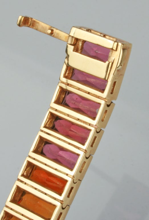 Multi Colored Semi Precious Faceted Stone Bracelet For Sale 2