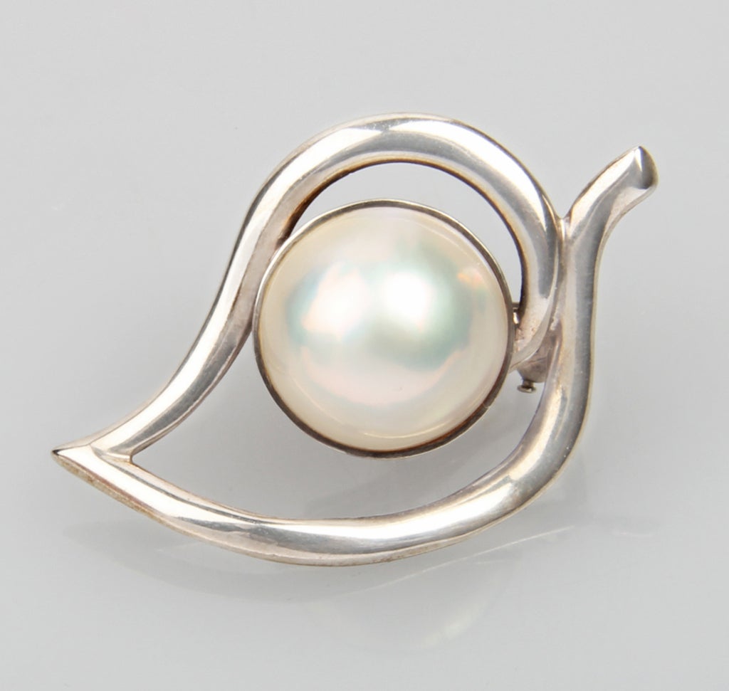 Tiffany Sterling SIlver and Mabe Pearl Earrings