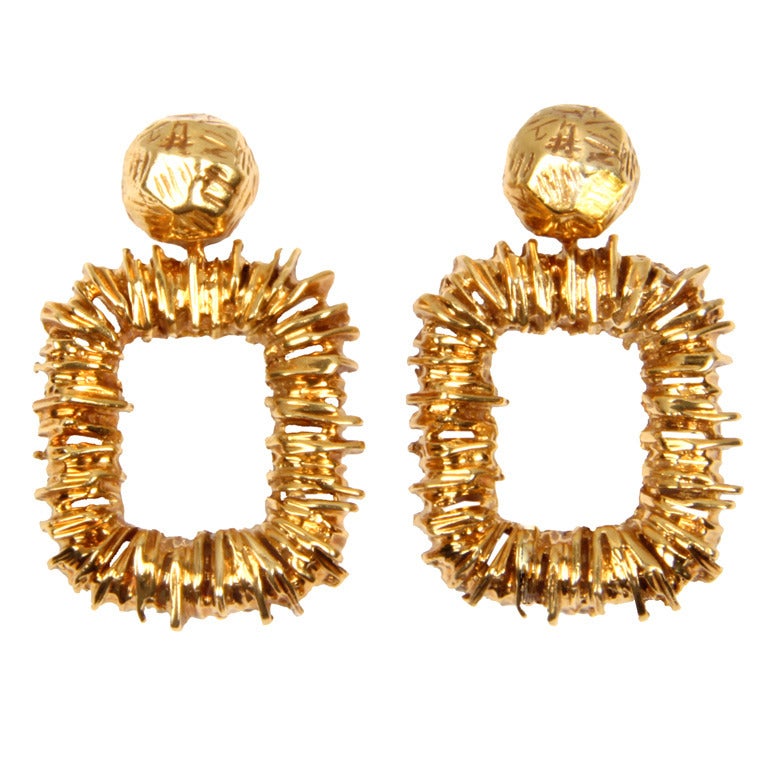 Textural Tiffany Gold Earrings