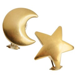 Star and Moon Earrings by Pedro Boregaard