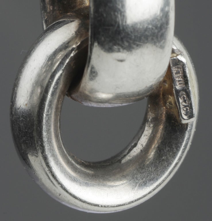 Women's or Men's Large Link Silver Bracelet