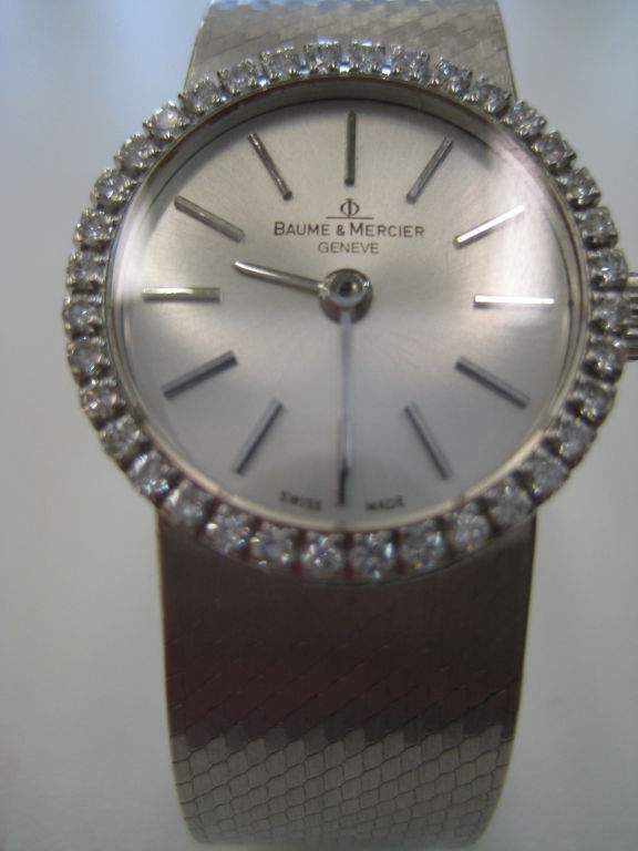 Women's Baume & Mercier 60s 18K White Gold Watch w/ Diamonds