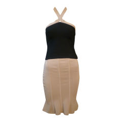 Hervé Leger 2 Pc. Knit Ensemble in  Black & Nude