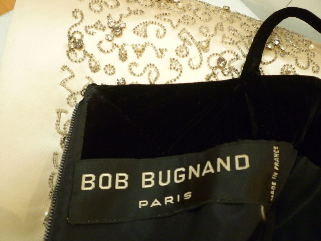 Bob Bugnand Außergewöhnliches 60er Couture Label Samtkleid 1