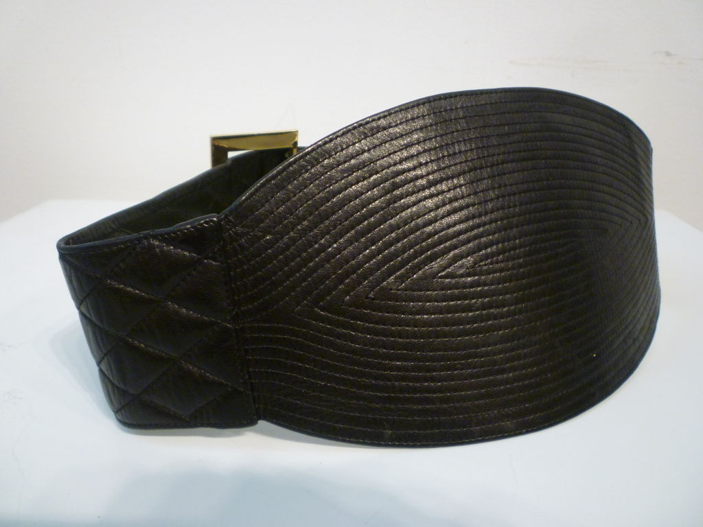 Chanel 80s Quilted and Topstitched Lambskin Corset Belt