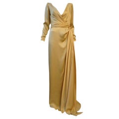 Yves Saint Laurent Couture Buttery Yellow Silk Charmeuse Gown
