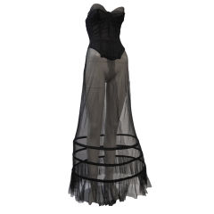 Vintage Warner's 50s Cinch-Bra Merry Widow w/ Couture Tulle Hoop Skirt