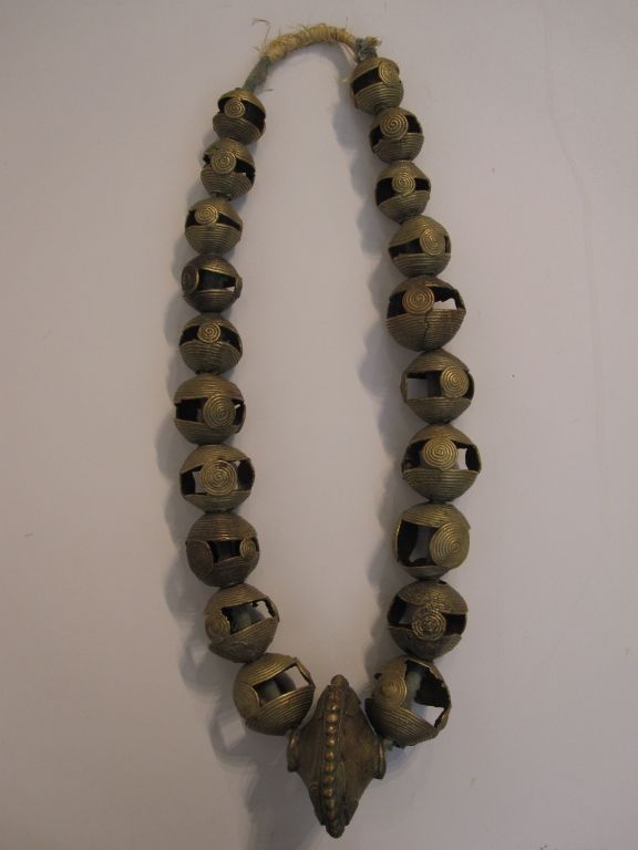 Massive Hand-Crafted African Brass Bead Necklace