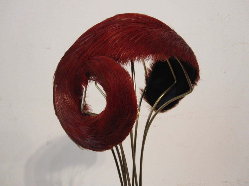 50s Pheasant Feather Band Hat - Gorgeous!