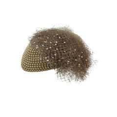 Jack McConnell 80s Solid Gold Beaded "Military" Hat 6