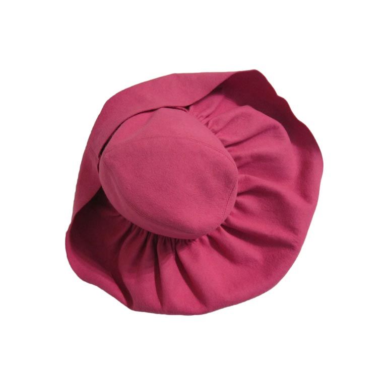 40s Pink Felt Gathered Brim Hat from Carson Pirie and Scott