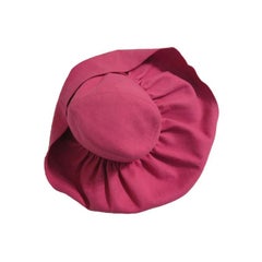 40s Pink Felt Gathered Brim Hat from Carson Pirie and Scott