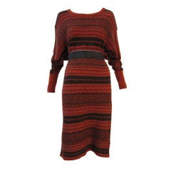 Issey Miyake Textured "Fair Isle" Sweater Dress