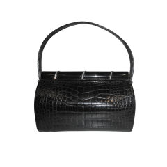 Vintage Lucille de Paris Petite Black Alligator Evening Bag