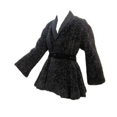 Vintage 40s Faux Lamb Fit and Flair Coat